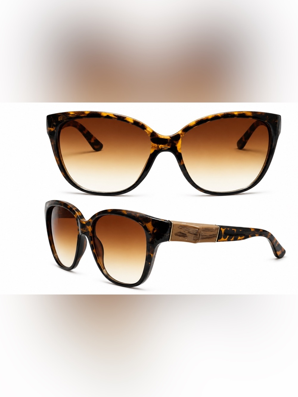 Tortoiseshell Cat-Eye Sunglasses with Brown Gradient Lenses